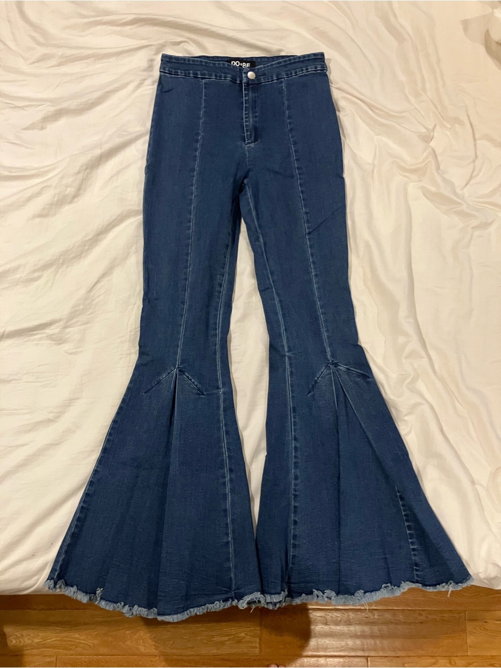 DO+BE Navy Flared Panel Seam Jeans
